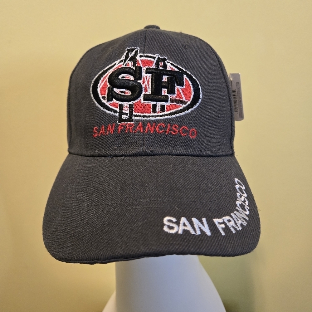 San Francisco Embroidered Cap by Lanza USA Be Seen Structured Gray Canvas Cap